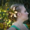 brides maid hair style. Casual, fun style using braids, twists and festive hair accessories by A.H. Heirloom design. Photo by CardwellPhotography.com